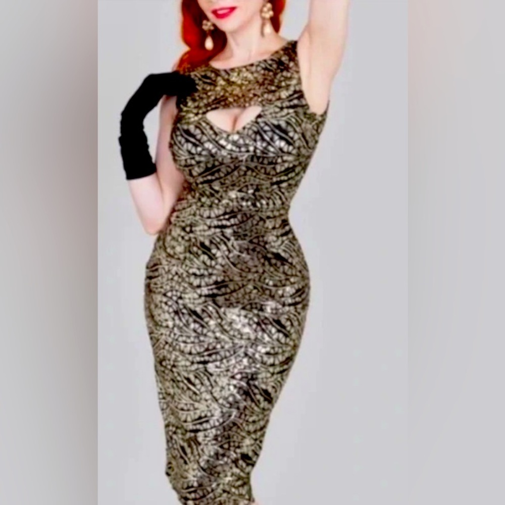 Elegant Black and Gold Women's Dress